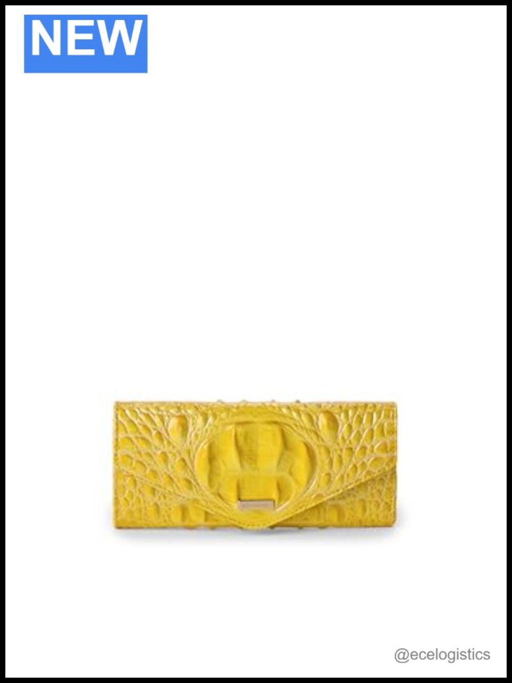 Large Leather Envelope Wallet with 10 Card Slots Brass Snap Closure